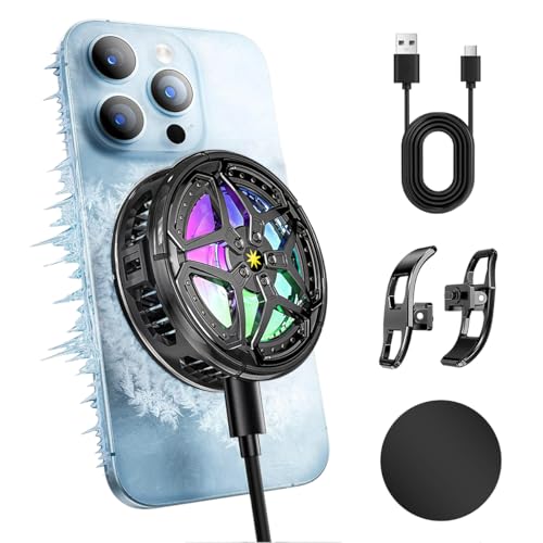 ZORBES® Phone Cooler Gaming Fan, Led Gaming Mobile Cooler Fan With RGB Lights, Cooler Semiconductor Technology Mobile Phone Radiator with Clips Fan for iPhone ZORBES® Phone Cooler Gaming Fan, Led Gaming Mobile Cooler Fan With RGB Lights, Cooler Semiconductor Technology Mobile Phone Radiator with Clips Fan for iPhone